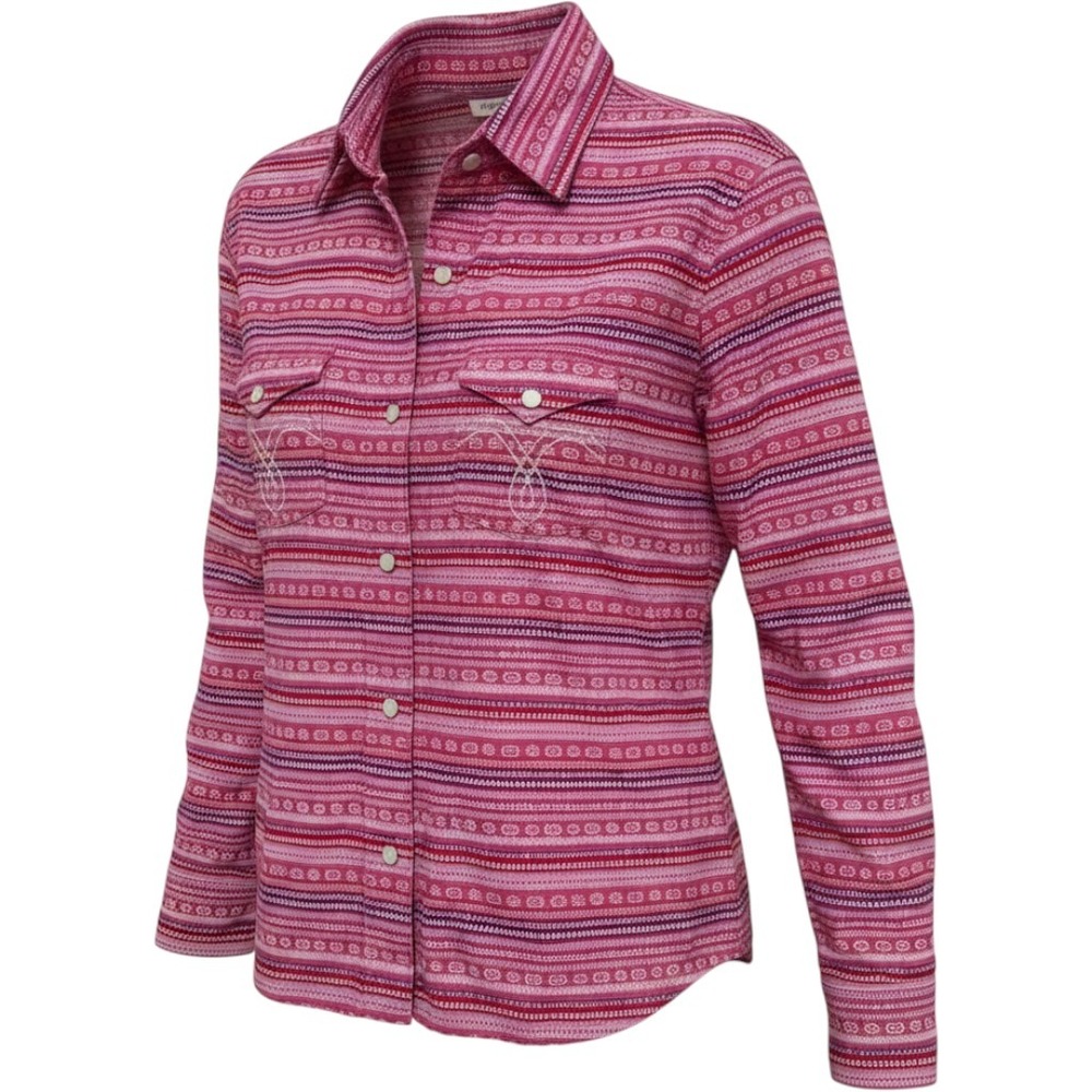Panhandle Western Pink Purple Aztec Pearl Snap Long Sleeve Shirt Girls Medium